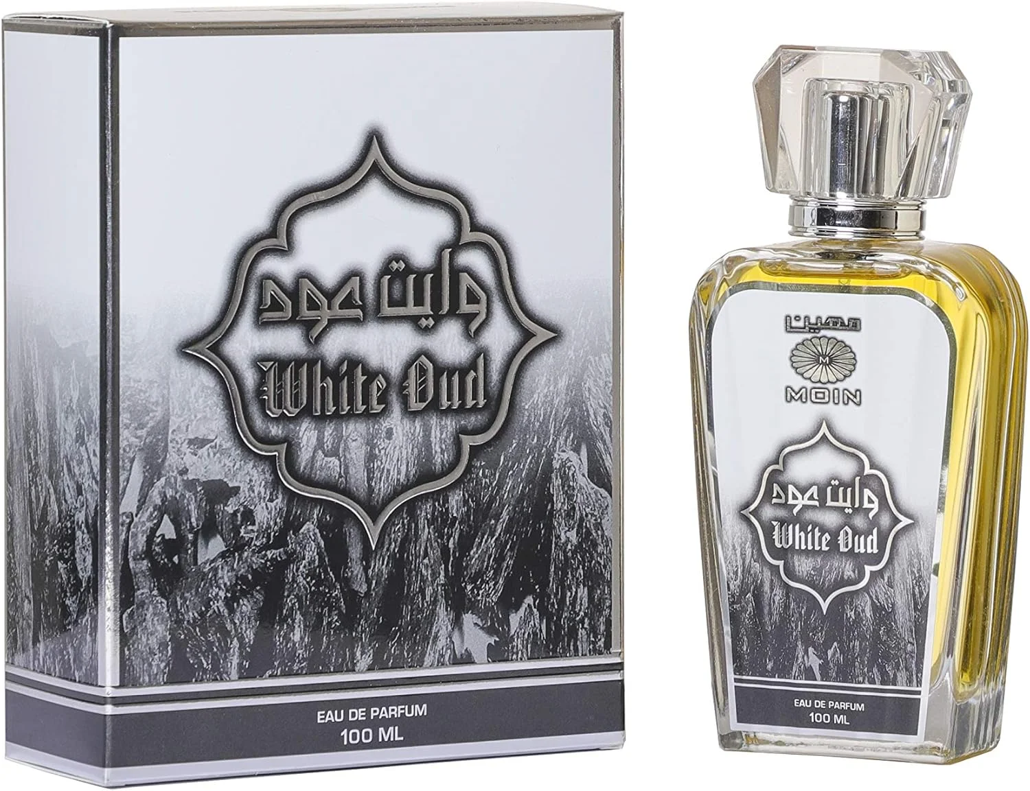 عطر معین عود سفید ۱۰۰ میلی لیتر، عطر یونیسکس برای آقایان و بانوان، رایحه شرقی ماندگار، رایحه ای ظریف با نت های رز، عسل و مشک، ادو پرفیوم ممتاز، مناسب استفاده روزانه و شب
