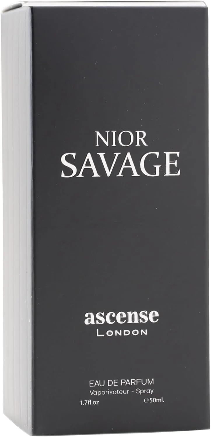 ادکلن مردانه نیور ساوج از آسنز لندن 50 میل | عطر مردانه ماندگار با رایحه های تازه، ادویه ای و کهربایی | بهترین عطرها برای مردان