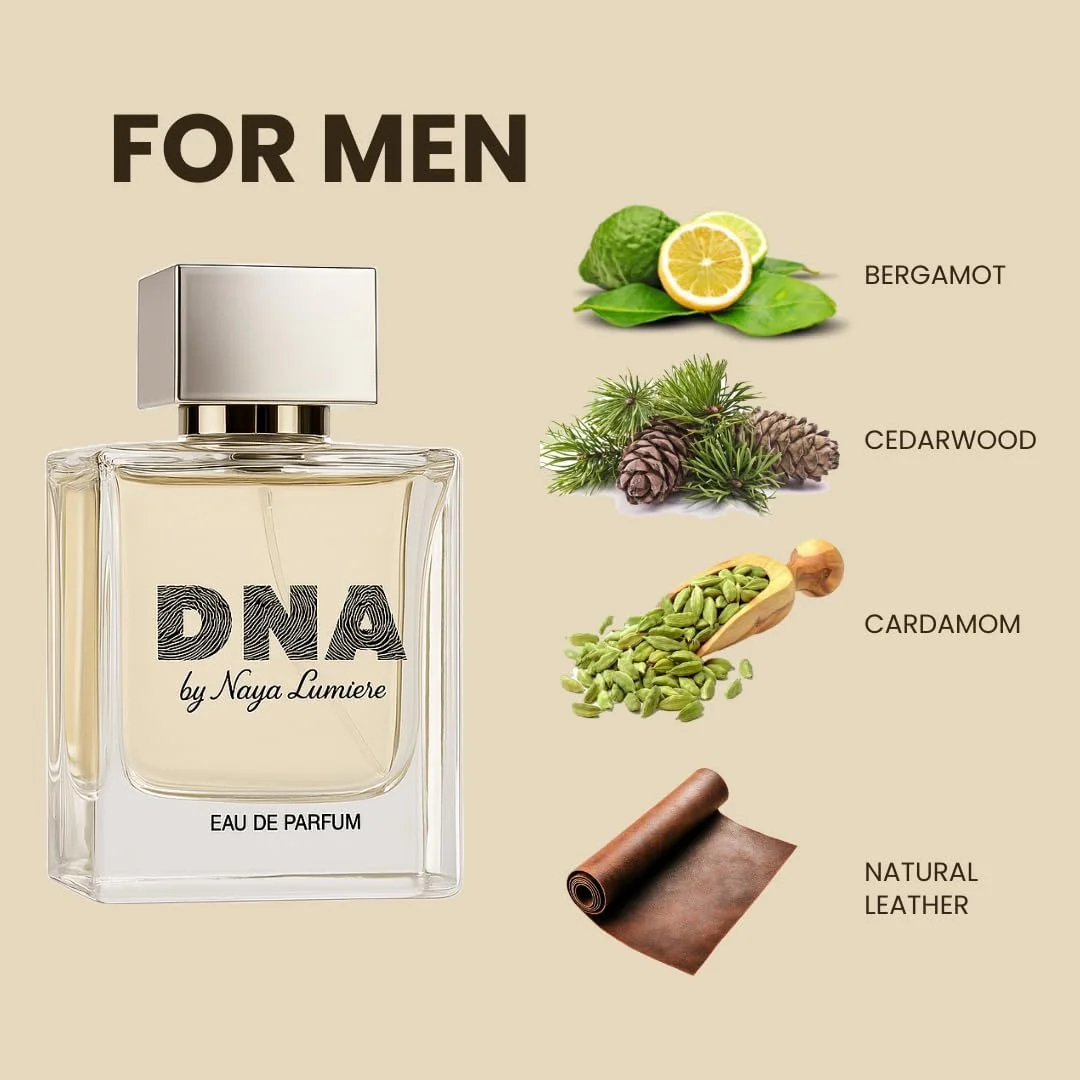 عطر عود امضای DNA مردانه - ادو پرفیوم ماندگار با عود دودی، چرم کهنه و چوب های تیره - رایحه مردانه جسورانه، عطر لوکس نیش، 50 میلی لیتر