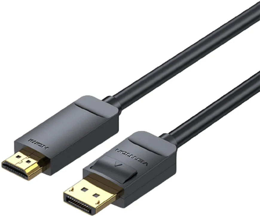 کابل DisplayPort به HDMI ونشن، انتقال صدا و تصویر، رزولوشن 4K@30HZ، انتقال پایدار، محافظ چندگانه، 2 متر، مشکی | HAGBH