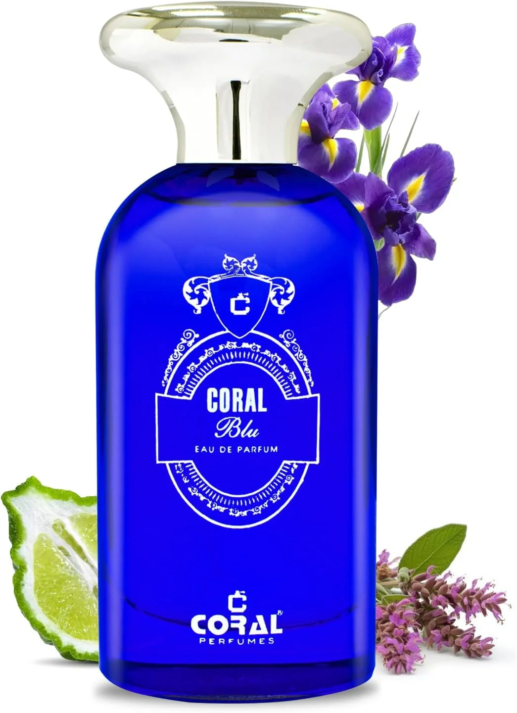 ادکلن مردانه کورال بلو - 100 میلی لیتر | ادو پرفیوم | رایحه مردانه تازه و شیک | رایحه آروماتیک ماندگار با نت های دریایی، مرکباتی و چوبی