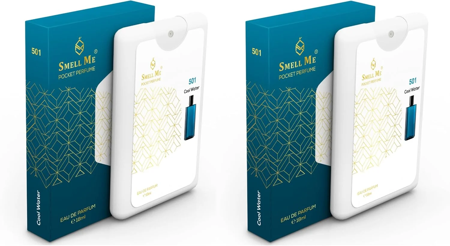 عطر جیبی Smell Me مدل 501 French Perfume با رایحه آروماتیک و دریایی، ماندگاری طولانی، الهام گرفته از DVD Cool Water Men EDP حجم 18 میلی لیتر (2 عدد)