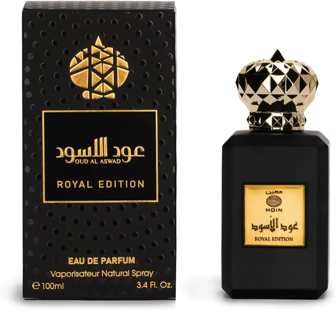 ادکلن унисекс MOIN Oud Al Aswad حجم 100 میلی لیتر - زعفران، بادام، یاس و عنبر با رایحه های چوبی و مشک - عطر لوکس ماندگار برای آقایان و بانوان