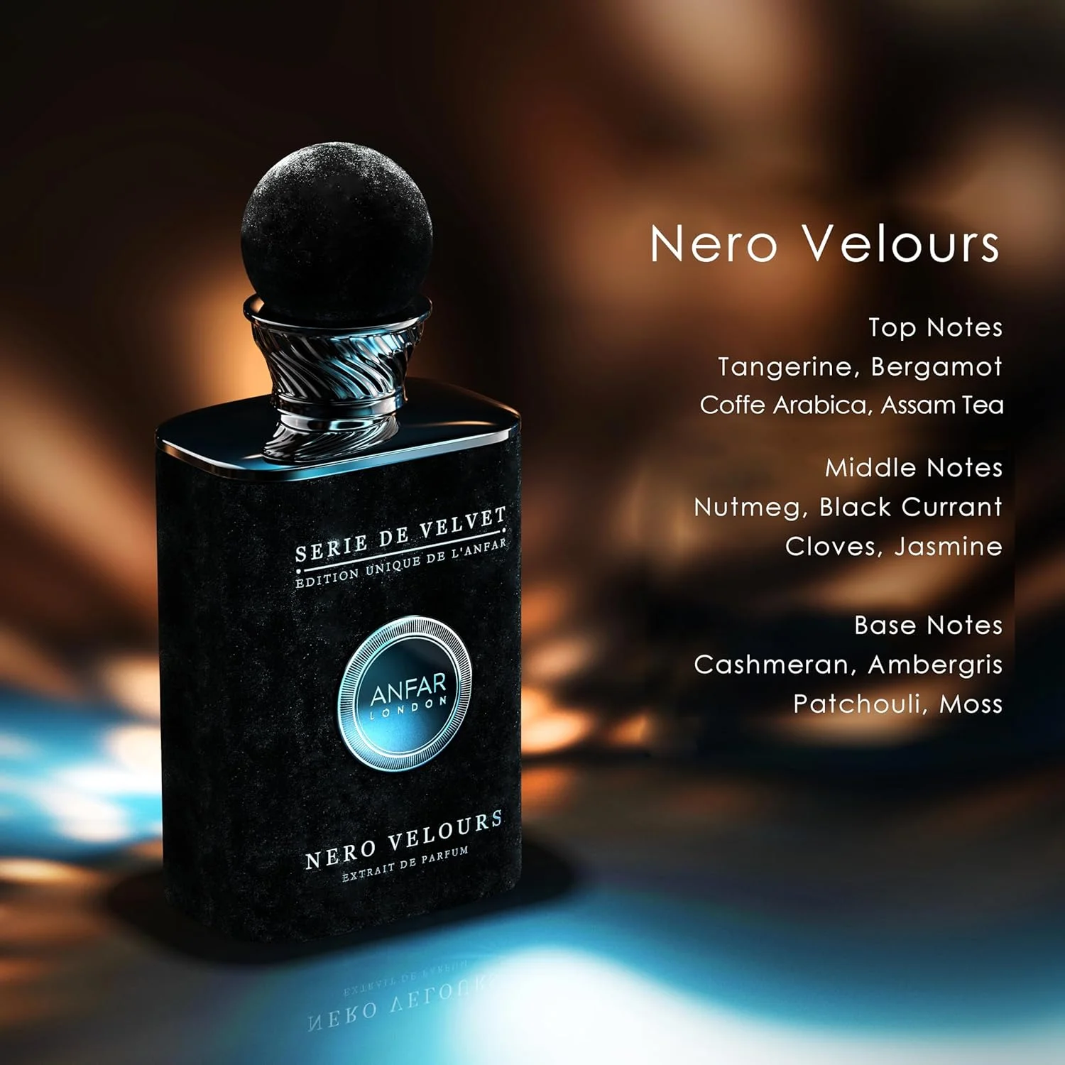 Nero Velours Pour Homme از انفر لندن | نارنگی غنی، قهوه، هل، جوز هندی، چای آسام و نعناع هندی | رایحه ماندگار برای مردان | اکستریت د پرفیوم ممتاز