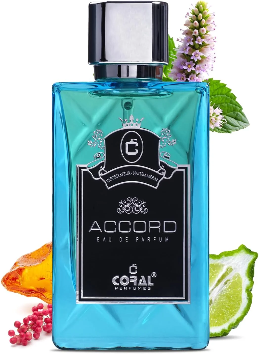 ادکلن مردانه کورال آکورد - 85 میلی لیتر | ادو پرفیوم | رایحه مردانه شیک و باکلاس | رایحه آروماتیک ماندگار با نت های چوبی، ادویه ای و کهربایی