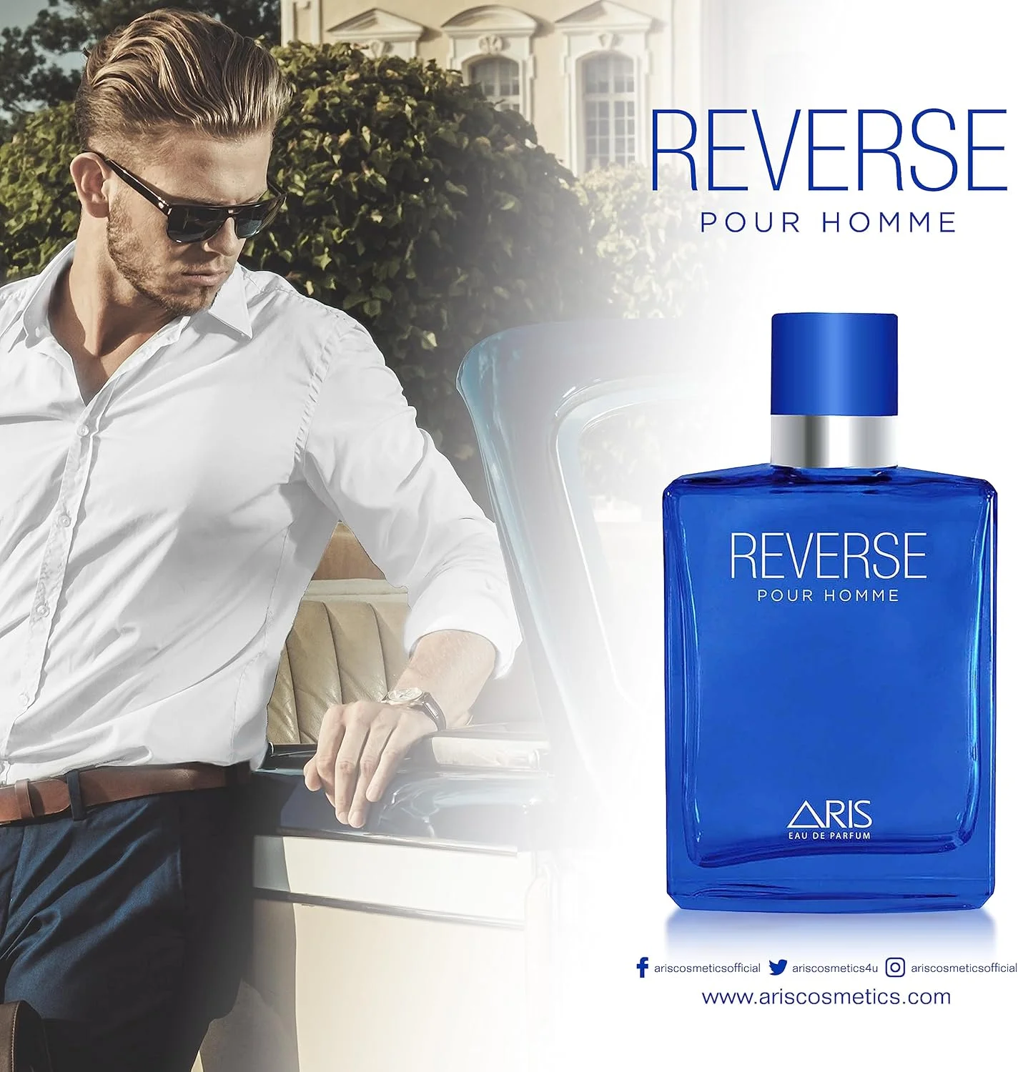 ادکلن مردانه روِرس بای آریس - رایحه مردانه ماندگار و قوی - اسپری ادکلن ۱۰۰ میلی لیتری برای مردان بلندپرواز - همراه با نمونه ۱۵ میلی لیتری اضافی (رایحه تصادفی)