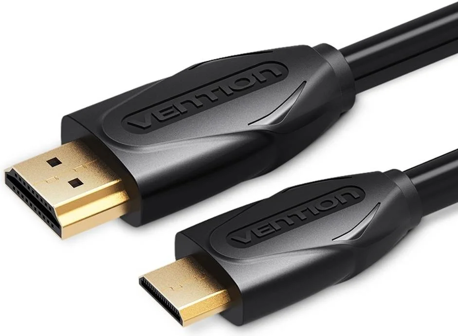 کابل مینی HDMI ونشن، سرعت بالا 18 گیگابیت بر ثانیه، انتقال داده، ویدئو 4K60Hz HDR، صدای دالبی True، حالت آینه و توسعه یافته، 2 متر، مشکی | VAA-D02-B200