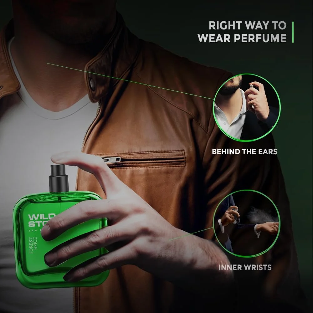 ادکلن مردانه Wild Stone Forest Spice EDP Premium، 100 میلی لیتر | ادو پرفیوم ماندگار | عطرهای لوکس | عطر مردانه چوبی و مردانه