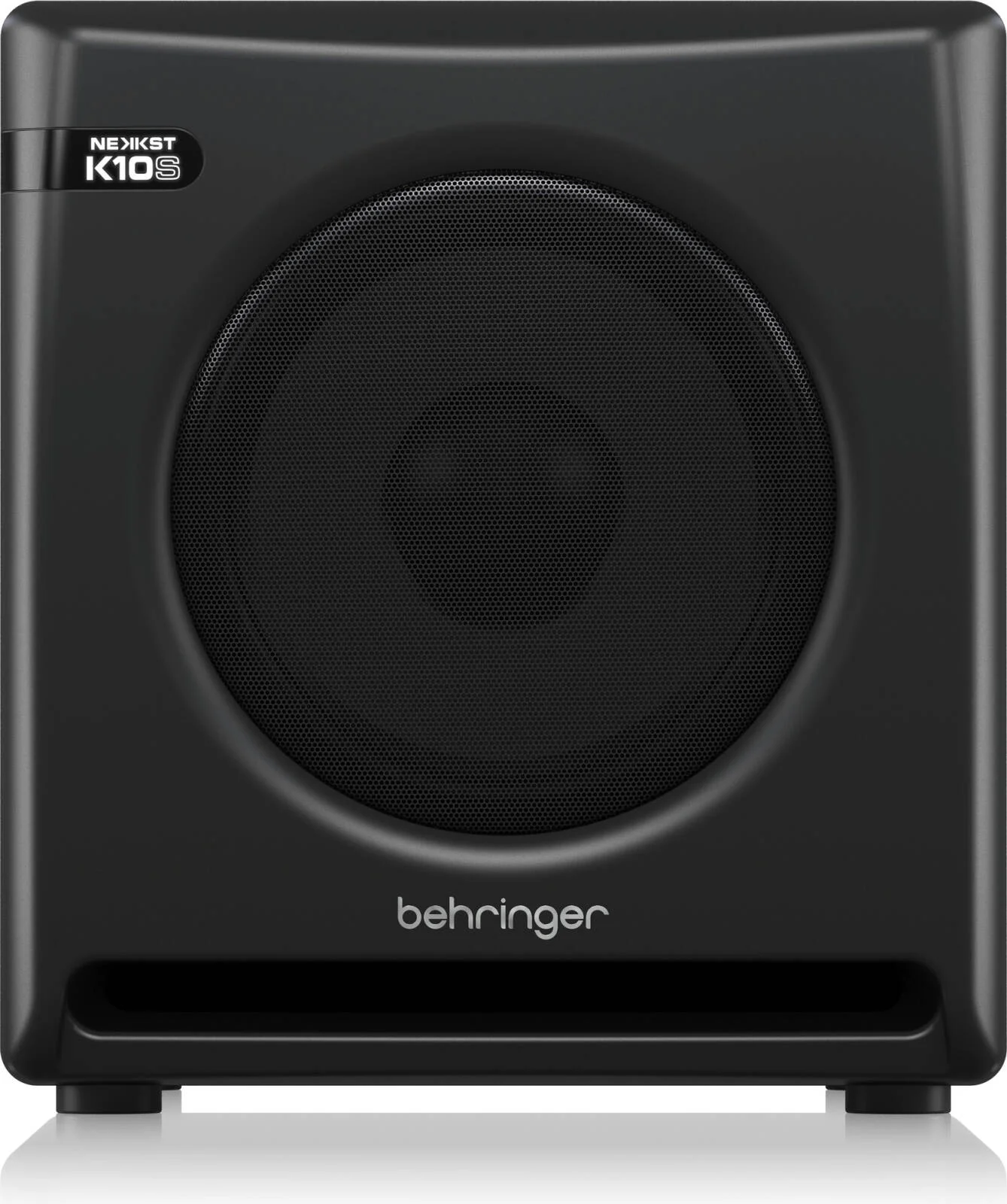 ساب ووفر استودیویی 10 اینچ Behringer K10S با ووفر High Excursion، ورودی های سروو بالانس با XLR بالانس، توان 300 وات، مشکی | K10S