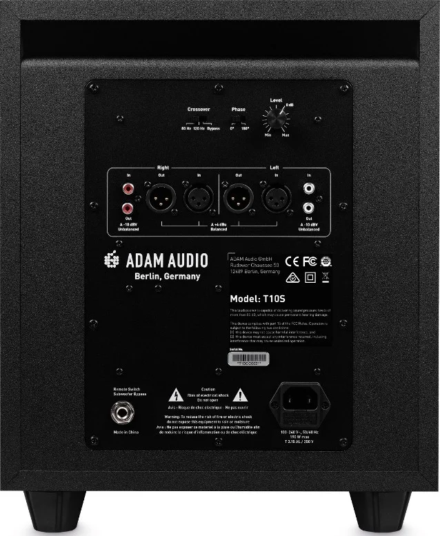 ساب ووفر استودیویی اکتیو ADAM Audio T10S با درایور کاغذی 10 اینچی، توان 130 وات کلاس D، فرکانس 28 هرتز - 120 هرتز و SPL 104dB مدل T10S ساب ووفر استودیویی اکتیو ADAM Audio T10S با درایور کاغذی 10 اینچی، توان 130 وات کلاس D، فرکانس 28 هرتز - 120 هرتز و SPL 104dB مدل T10S