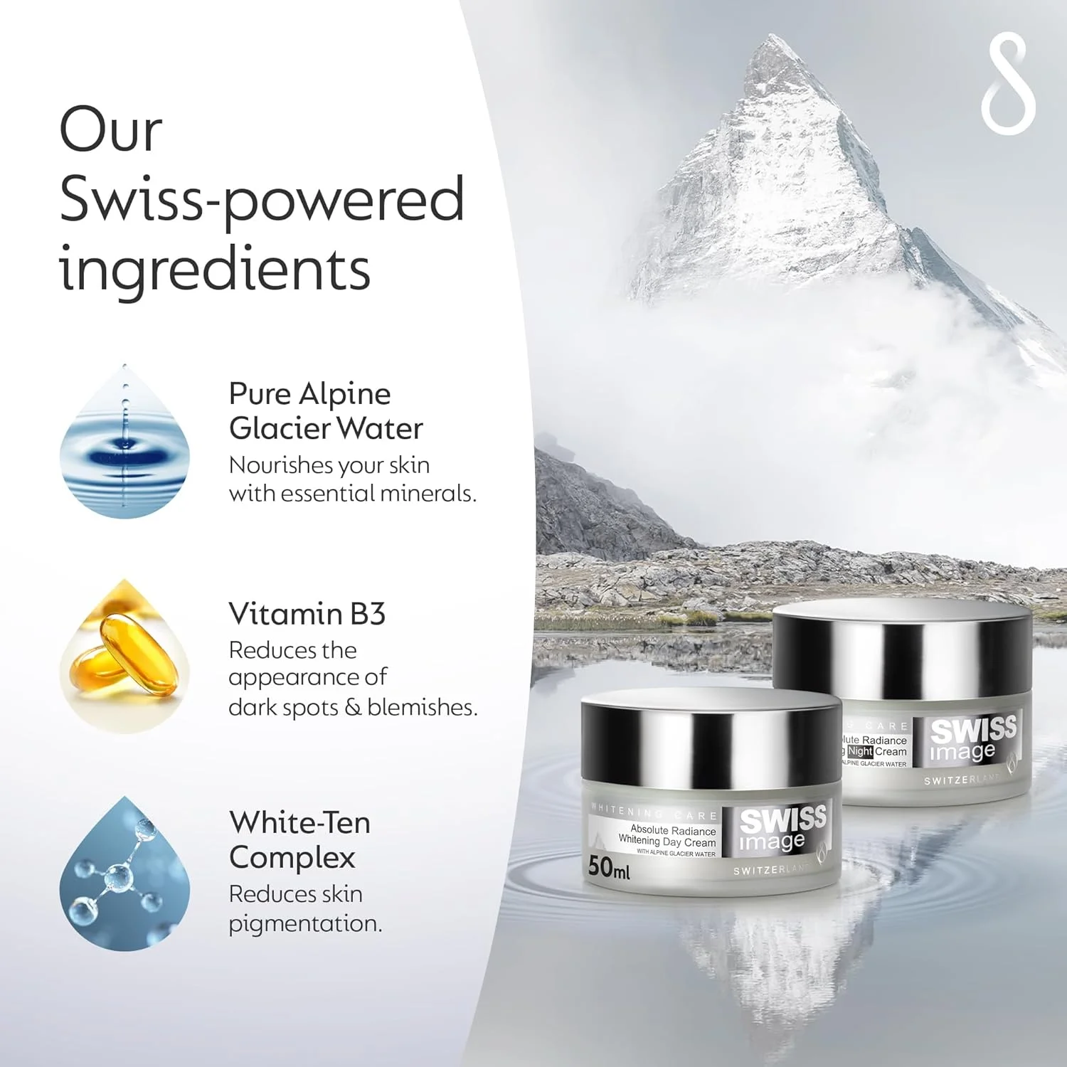 کرم روز و شب سوییس ایمیج ابسولوت، کرم صورت برای رنگدانه ها، مرطوب کننده برای زنان، ترمیم کننده پوست در شب و کاهش دهنده لکه های تیره و روشن کننده پوست، مناسب برای انواع پوست، 50 میلی لیتر