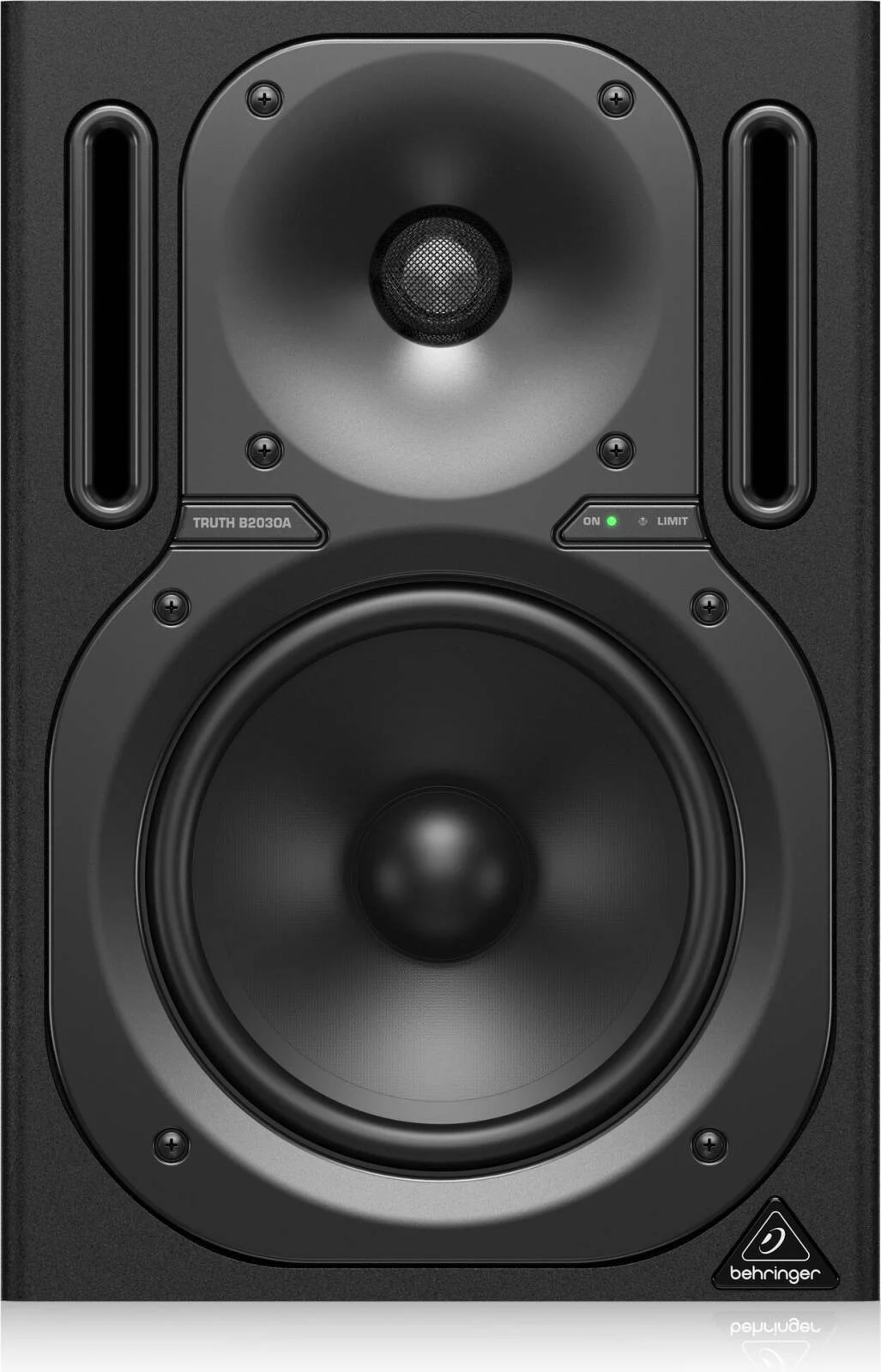 مانیتور استودیویی رفرنس اکتیو 2-Way با وضوح بالا Behringer B2030A PC، 50 هرتز تا 21 کیلوهرتز، محافظ مغناطیسی، شاسی آلومینیومی دایکاست مقاوم در برابر تغییر شکل | B2030APC