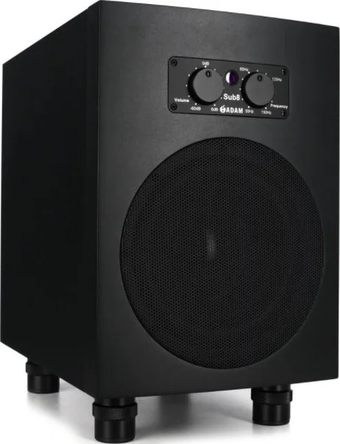 ساب ووفر استودیویی اکتیو ADAM Audio Sub8 با درایور 8.5 اینچی کاغذی، توان 160 وات RMS و 240 وات، محدوده فرکانسی 28 هرتز تا 150 هرتز و SPL ≥110dB در 1 متر | Sub8