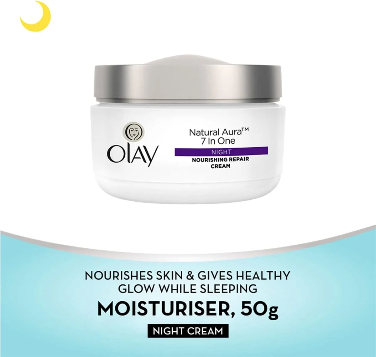 کرم شب اُلی مدل Natural White، مرطوب کننده و روشن کننده پوست، 50 گرم