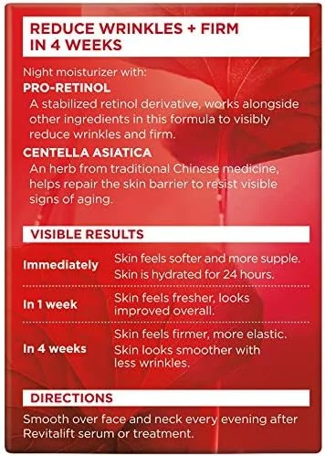 کرم مرطوب کننده شب ضد چروک و سفت کننده پوست لورآل پاریس پروفشنال رویتالیفت، 48 گرم، مناسب برای آقایان و بانوان