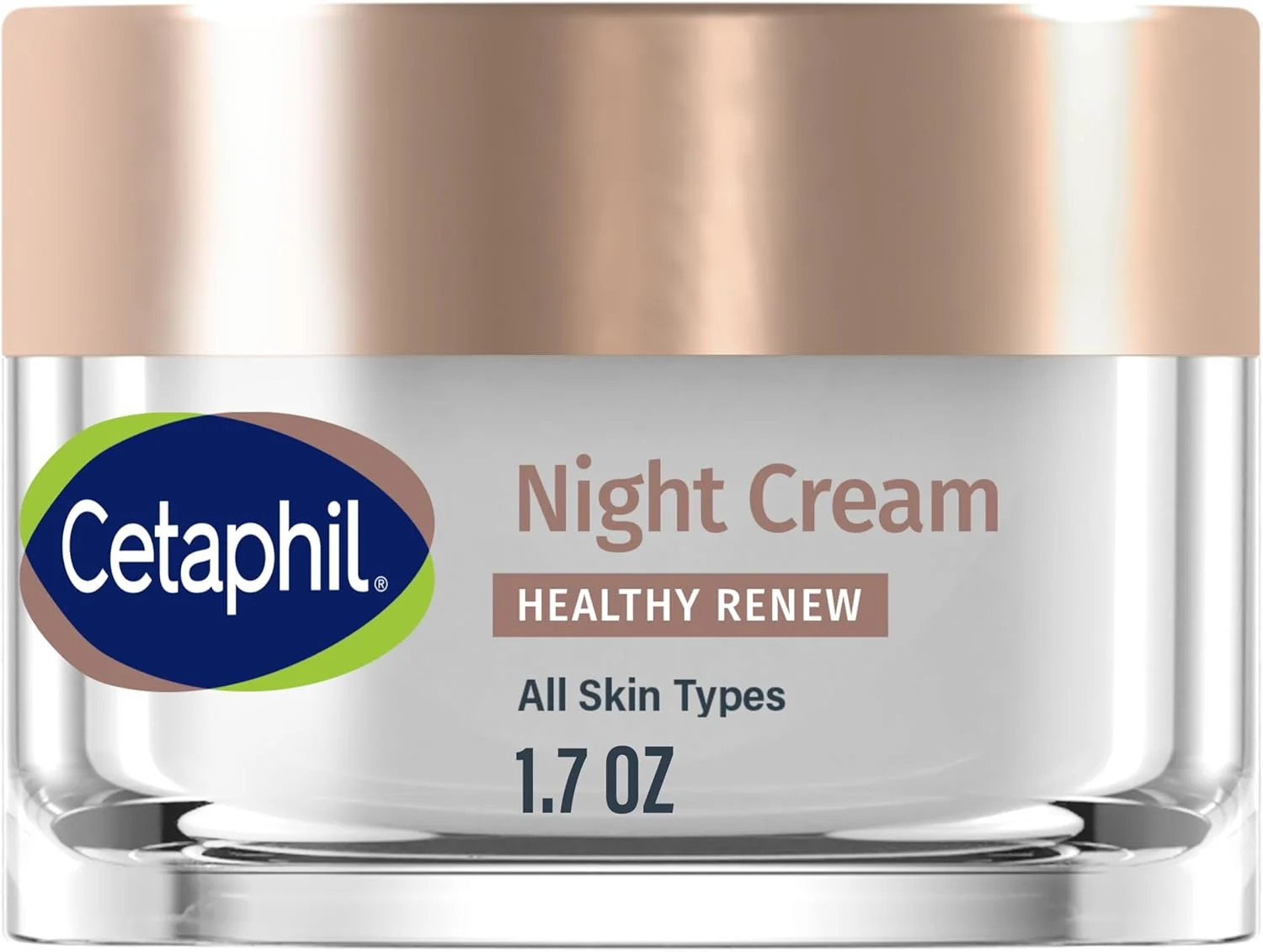 کرم شب سفت کننده پوست Cetaphil Healthy Renew، 50 میلی لیتر، کرم ترمیم کننده چروک صورت با پپتیدها، کرم جایگزین رتینول برای پوست حساس، بدون عطر