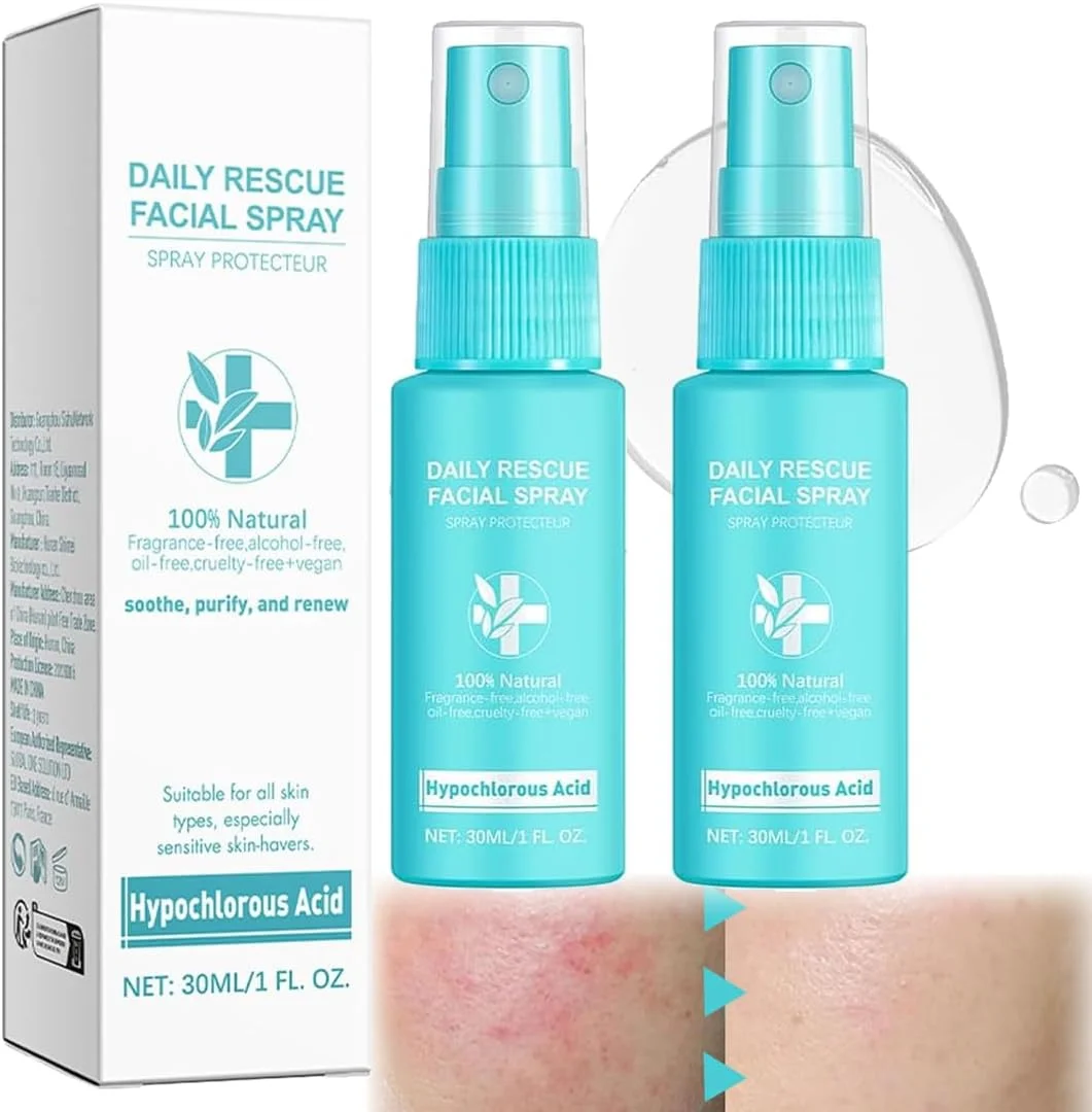 اسپری هیپوکلروس اسید، تونر صورت با هیپوکلروس اسید خالص، اسپری صورت و پوست، آبرسان پوست سر خشک (30 میلی لیتر x 2)