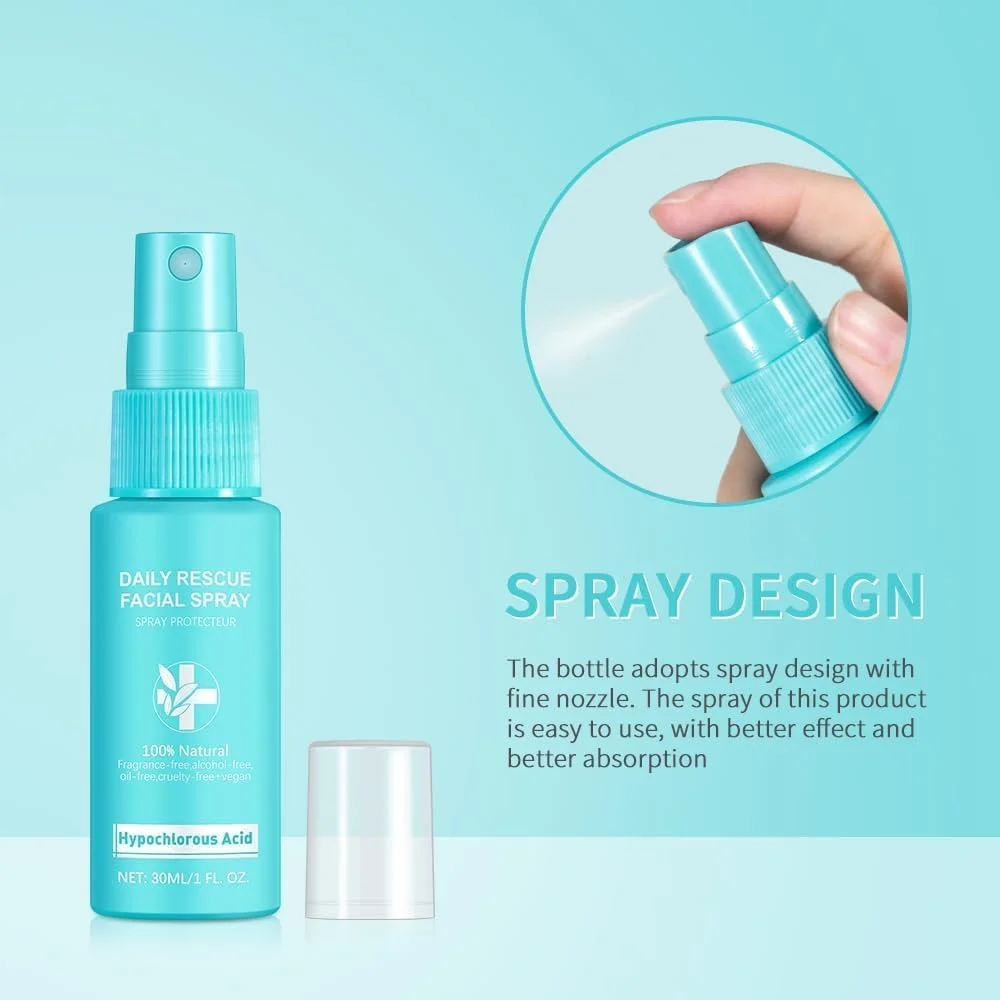 اسپری هیپوکلروس اسید، تونر صورت با هیپوکلروس اسید خالص، اسپری صورت و پوست، آبرسان پوست سر خشک (30 میلی لیتر x 2)
