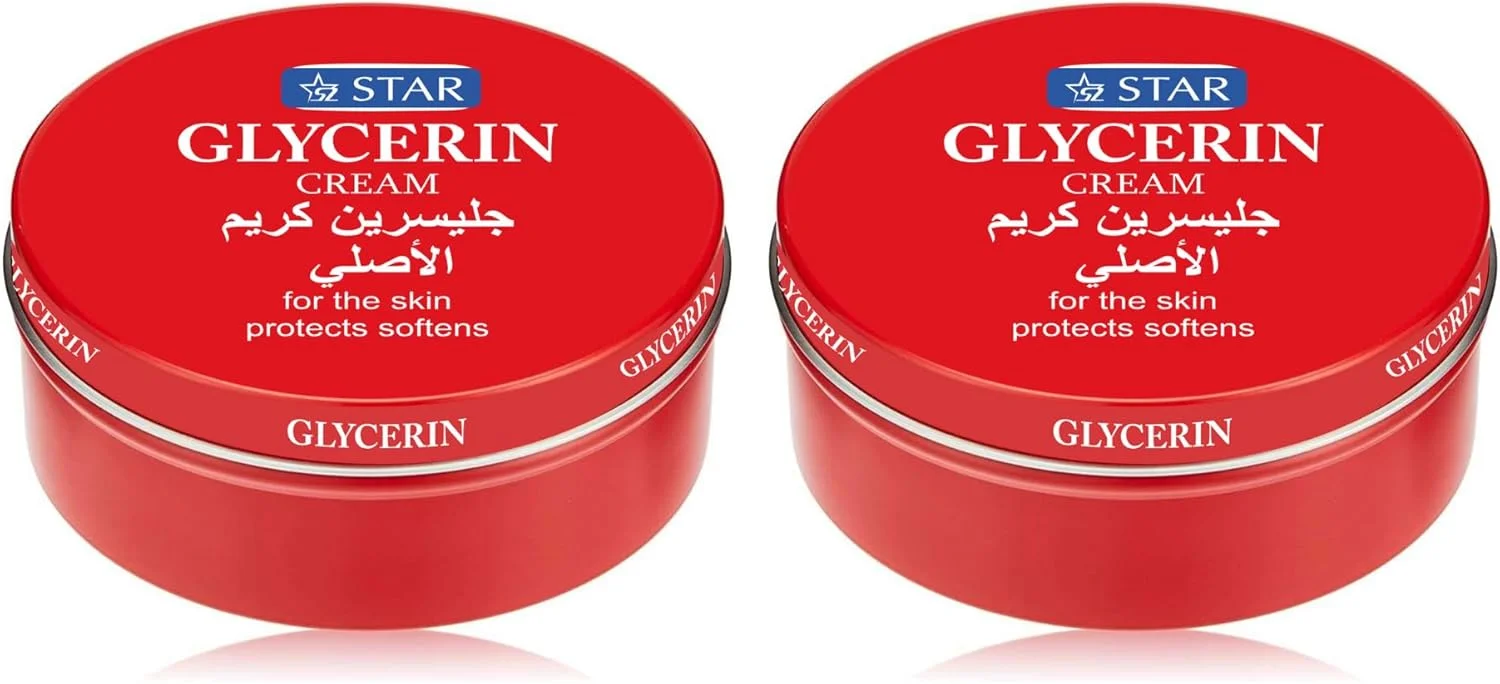کرم گلیسیرین خالص (بسته 2 عددی 250 گرمی) - کرم مرطوب کننده عمیق و نرم کننده پوست صورت و بدن - برای پوست های خشک، زبر و حساس - آبرسان، تسکین دهنده و احیا کننده درخشندگی
