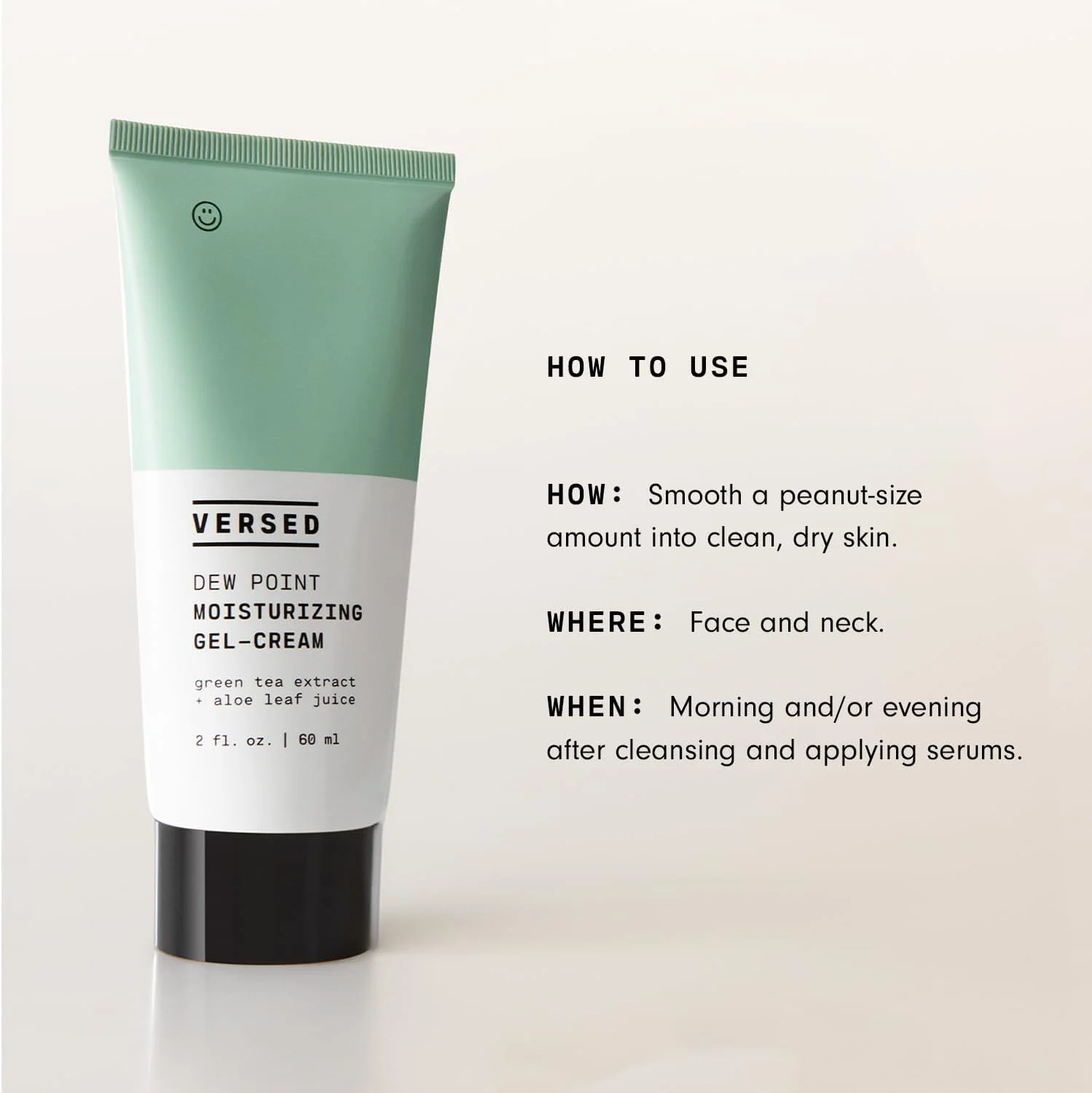 کرم ژل مرطوب کننده ورسد Dew Point، 2 اونس! مرطوب کننده صورت با چای سبز تسکین دهنده و آلوئه ورا آبرسان! بدون تست حیوانی، بدون پارابن و وگان! درمان صورت خود را انتخاب کنید! (مرطوب کننده های صورت)