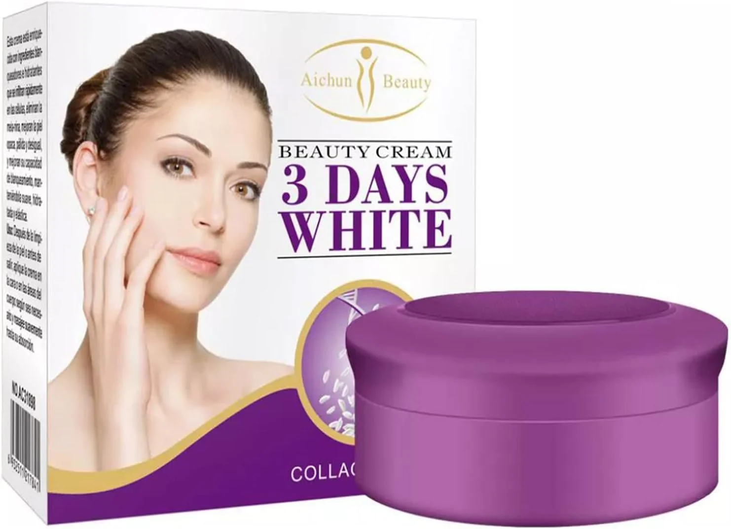 کرم سفید کننده 3 روزه آیچون بیوتی حاوی کلاژن و برنج، مرطوب کننده، از بین برنده جوش و لک، 30 میلی لیتر