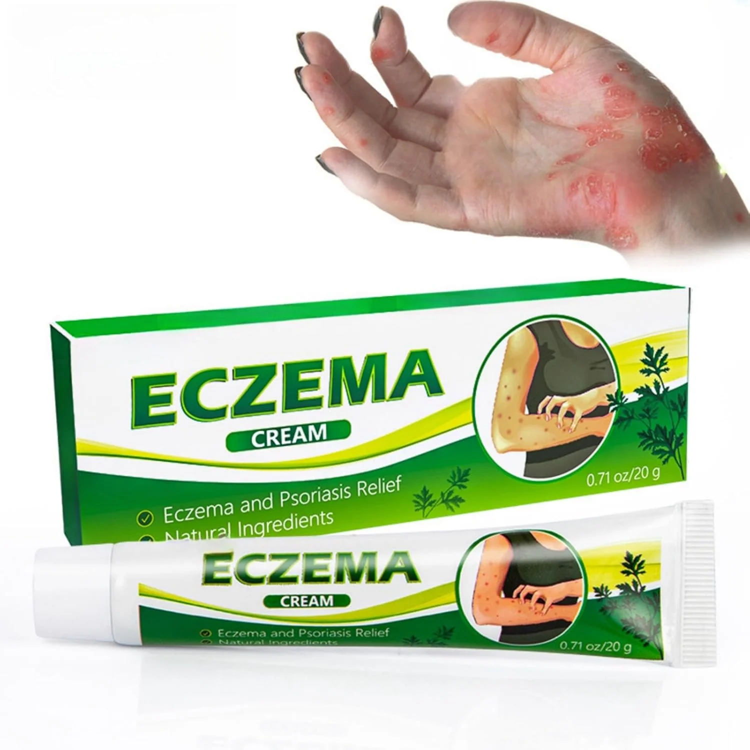 پماد مراقبت از پوست اگزما - 20 گرم، برای پوست خشک و خارش دار، تسکین پای ورزشکاران دست و پا، درمان مرطوب کننده و تسکین دهنده برای درماتیت، پسوریازیس و مراقبت از اگزما، پوست حساس