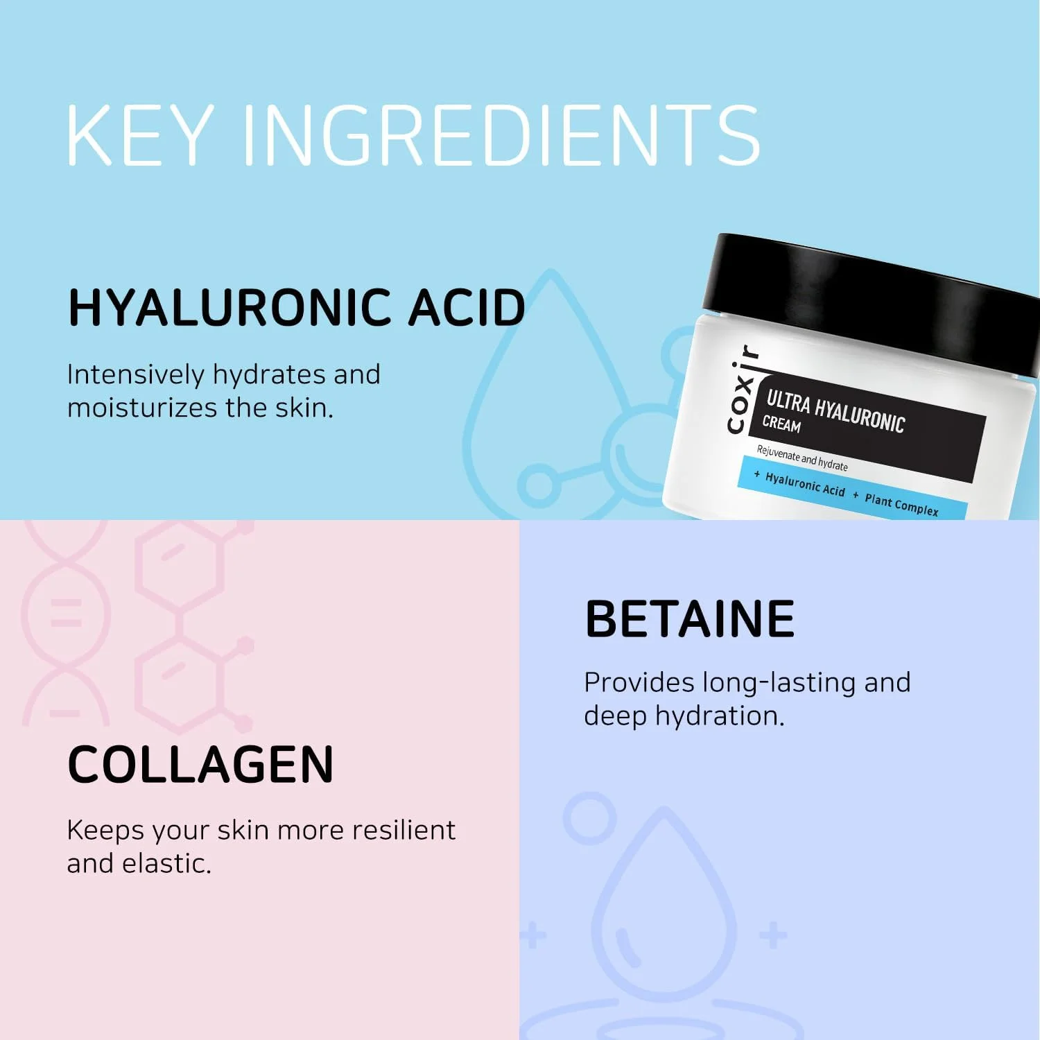 کرم آبرسان قوی صورت کوکسیر حاوی هیالورونیک اسید | مرطوب کننده روزانه صورت برای پوست های خشک و کم آب | حاوی هیالورونیک اسید، بتائین و کمپلکس گیاهی | سبک و آبرسان [50ml /1.69 fl.oz.]