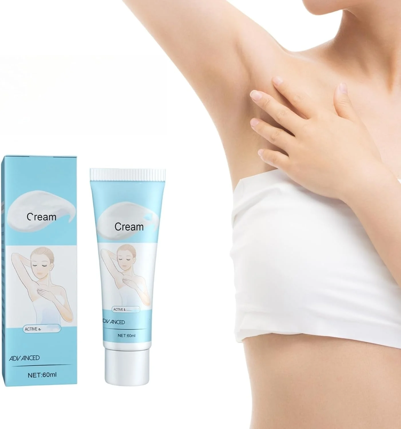 کرم مرطوب کننده زیر بغل برای پوست صاف 60 میلی لیتر، کاهش لکه های تیره، ایمن برای نواحی حساس، استفاده آسان و جذب سریع، تامین رطوبت ماندگار، افزایش درخشندگی پوست