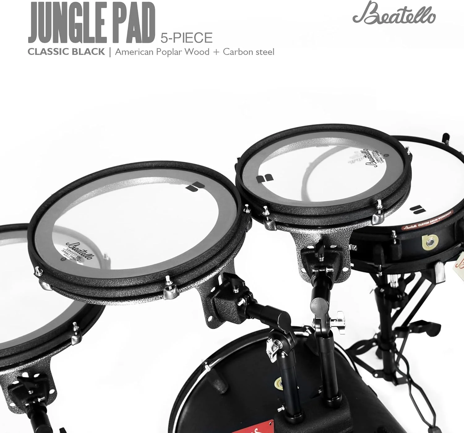 ست درام جمع و جور Jungle Pad - کیت درام مسافرتی 5 تکه قابل حمل با سخت افزار سبک وزن، رزونانس معتبر، پوستههای درام یک طرفه، ایده آل برای نوازندگی خیابانی، استیجهای کوچک و تمرین ست درام جمع و جور Jungle Pad - کیت درام مسافرتی 5 تکه قابل حمل با سخت افزار سبک وزن، رزونانس معتبر، پوستههای درام یک طرفه، ایده آل برای نوازندگی خیابانی، استیجهای کوچک و تمرین