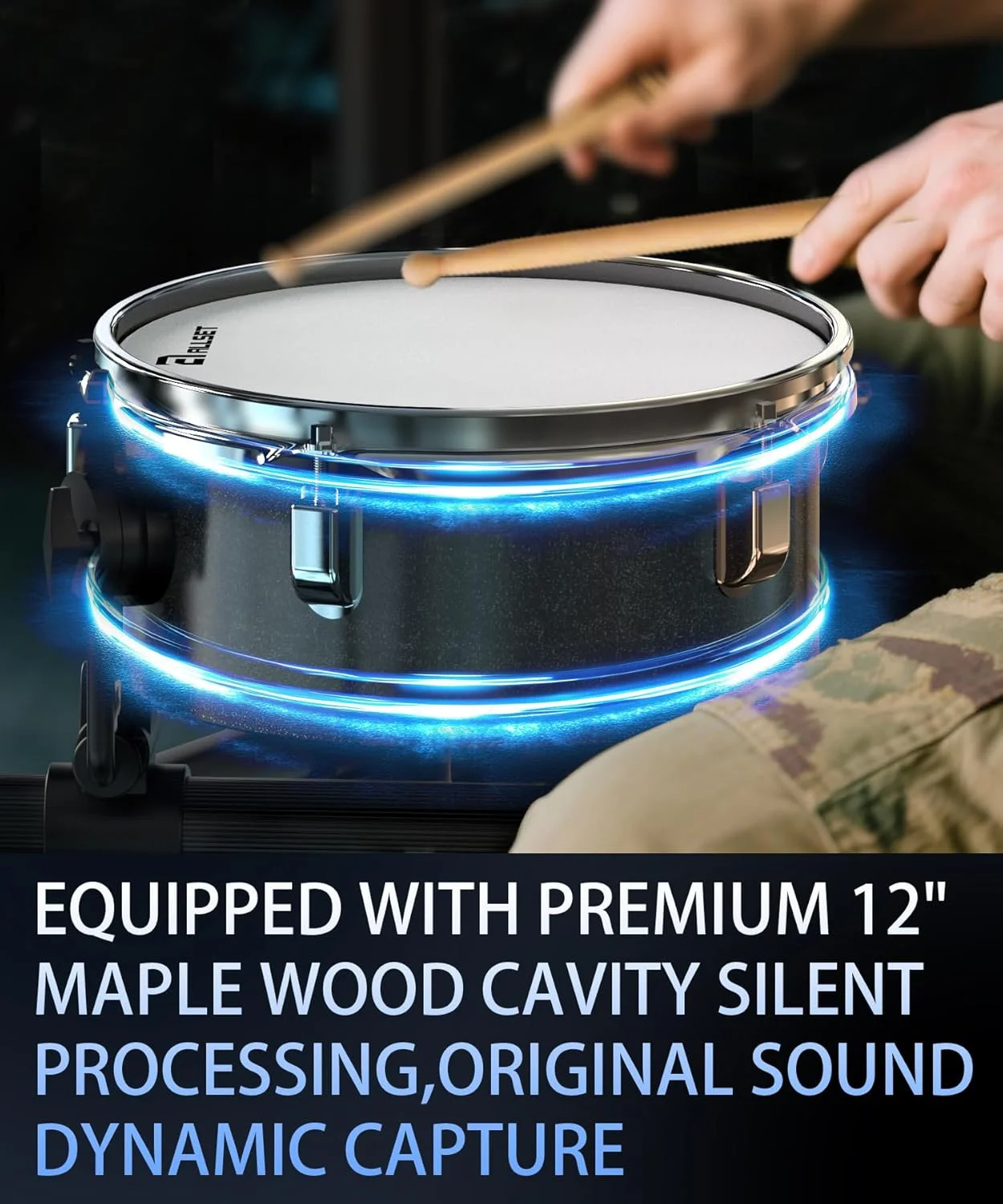 درامز الکترونیکی حرفه ای ALLSET 700 | اسنر 10 اینچی دو منطقه ای، سنج 12 اینچی، پدهای مشبک دو لایه | 600+ صداهای BFD، 30 کیت، اتصال USB/MIDI | درامز الکتریکی سایز کامل ایده آل برای بزرگسالان درامز الکترونیکی حرفه ای ALLSET 700 | اسنر 10 اینچی دو منطقه ای، سنج 12 اینچی، پدهای مشبک دو لایه | 600+ صداهای BFD، 30 کیت، اتصال USB/MIDI | درامز الکتریکی سایز کامل ایده آل برای بزرگسالان