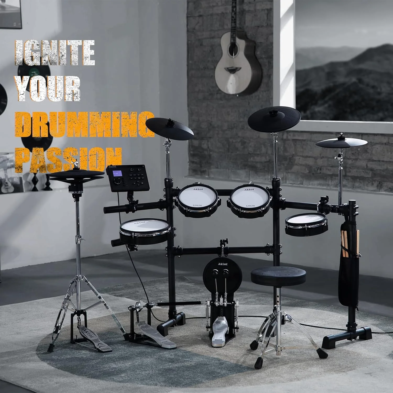ست درام الکترونیکی سایز بزرگ AKLOT: پدال دوبل مستقل برای درام باس و اسنر دو-زون 10 اینچی، های-هت مستقل دو تکه، سنج راید سه-زون 12 اینچی، 460 صدا، USB MIDI (B-CORE541D) ست درام الکترونیکی سایز بزرگ AKLOT: پدال دوبل مستقل برای درام باس و اسنر دو-زون 10 اینچی، های-هت مستقل دو تکه، سنج راید سه-زون 12 اینچی، 460 صدا، USB MIDI (B-CORE541D)