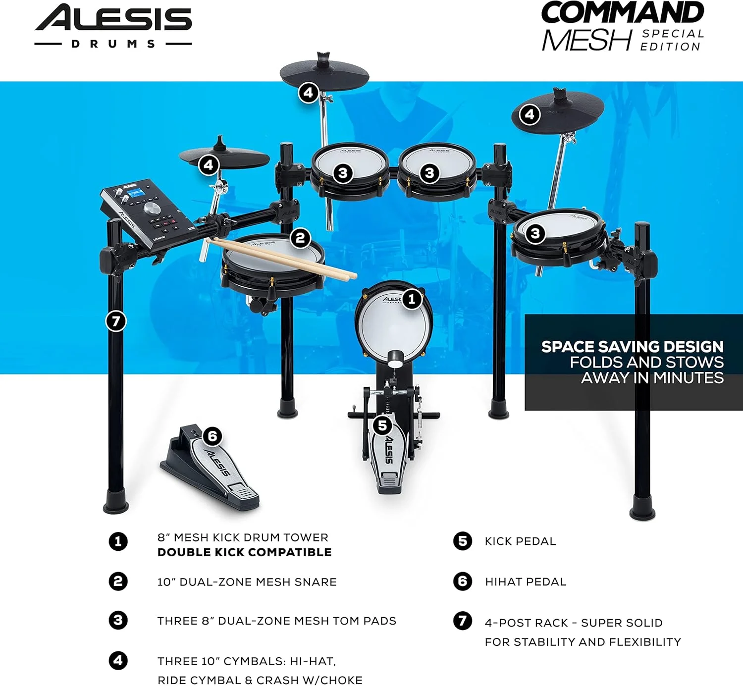 ست درامز مش Alesis Drums Command SE ست درامز مش Alesis Drums Command SE