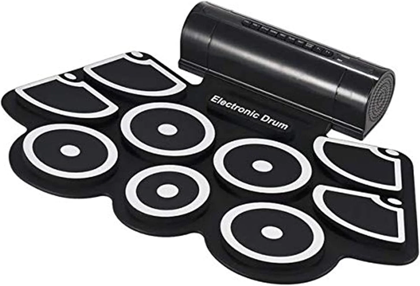 درام پد الکترونیکی تاشو و قابل حمل SKEIDO با 7 پد درام، ساز موسیقی MIDI، کیت درام رولی سیلیکونی به همراه چوب