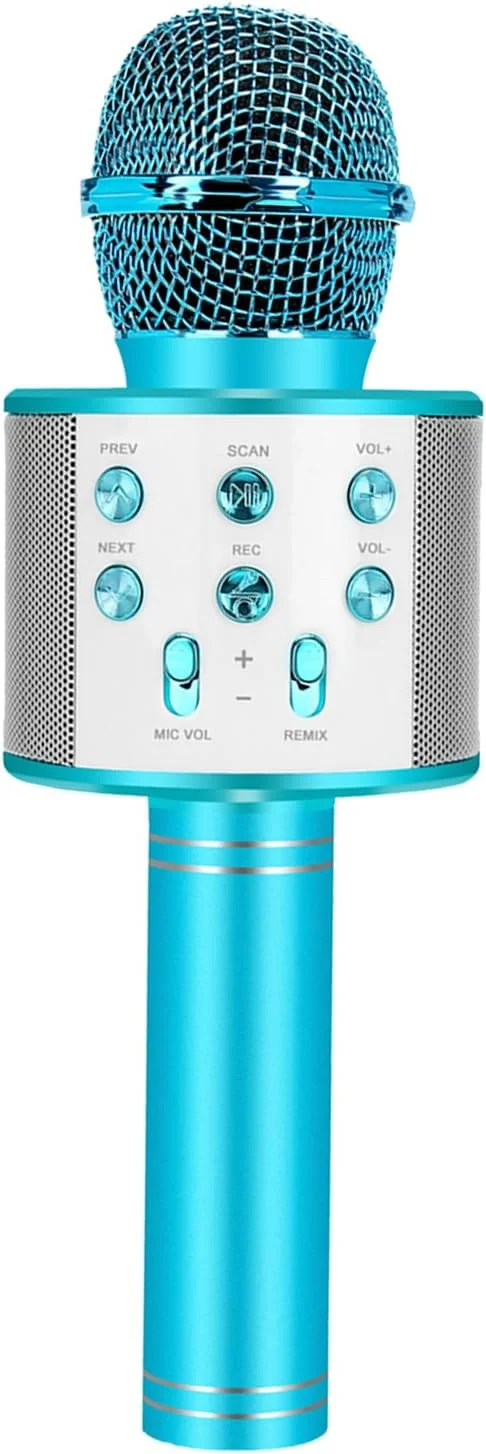 میکروفون کارائوکه بلوتوث بی سیم: میکروفون بلندگوی دستی قابل حمل برای آواز خواندن کودکان و بزرگسالان در جشن تولد و تعطیلات کریسمس