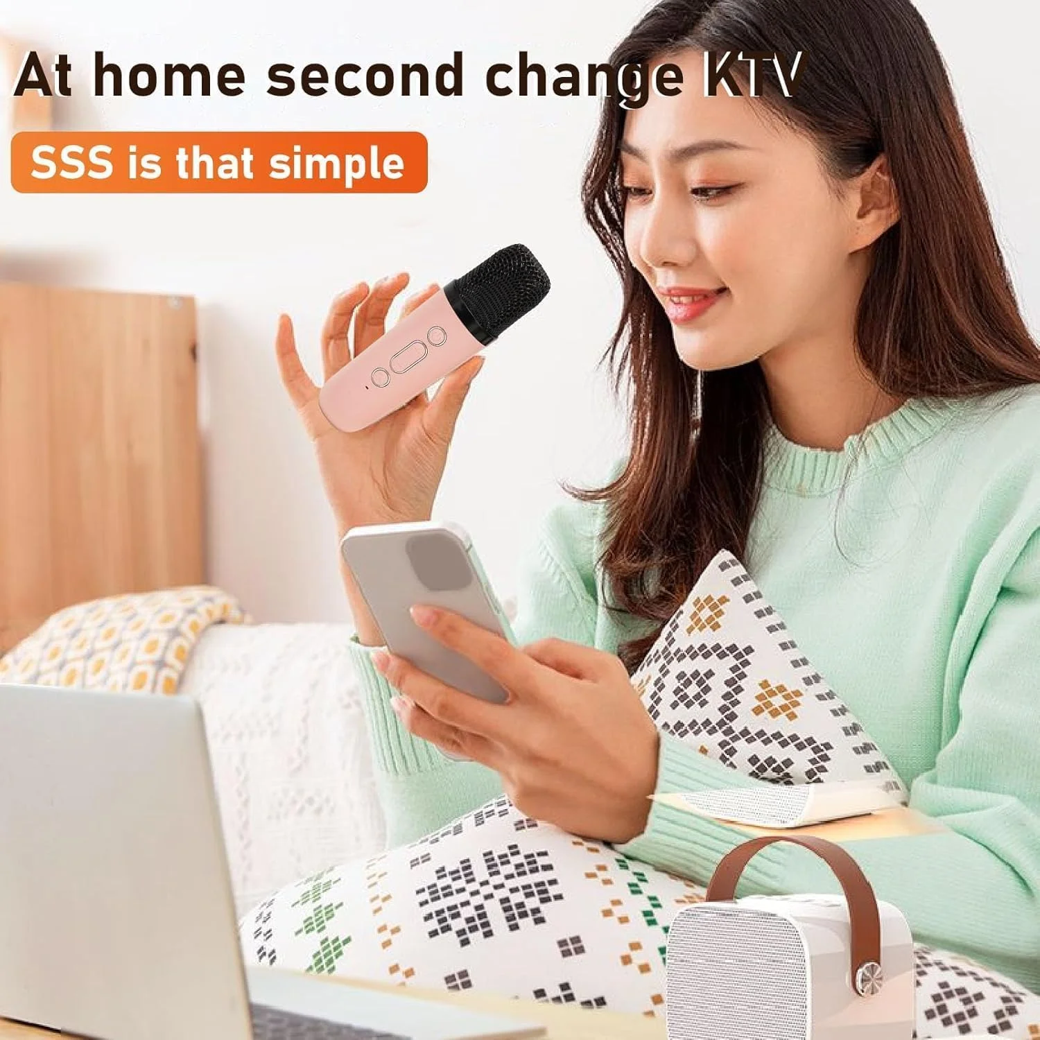 دستگاه کارائوکه YU WELL، اسپیکر بلوتوث قابل حمل، دستگاه کارائوکه استریو چند منظوره با صدای پویا به همراه 1 میکروفون بی سیم برای مهمانی خانگی و KTV (صورتی، 1 میکروفون) دستگاه کارائوکه YU WELL، اسپیکر بلوتوث قابل حمل، دستگاه کارائوکه استریو چند منظوره با صدای پویا به همراه 1 میکروفون بی سیم برای مهمانی خانگی و KTV (صورتی، 1 میکروفون)