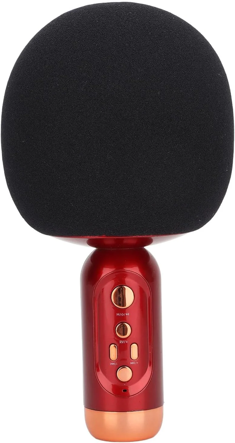 میکروفون و اسپیکر بی‌سیم، میکروفون کارائوکه طرح قارچ برای کودکان و بزرگسالان، بی‌سیم 5.0، پشتیبانی از کارت حافظه، عمر باتری طولانی، مناسب برای مهمانی‌های کارائوکه