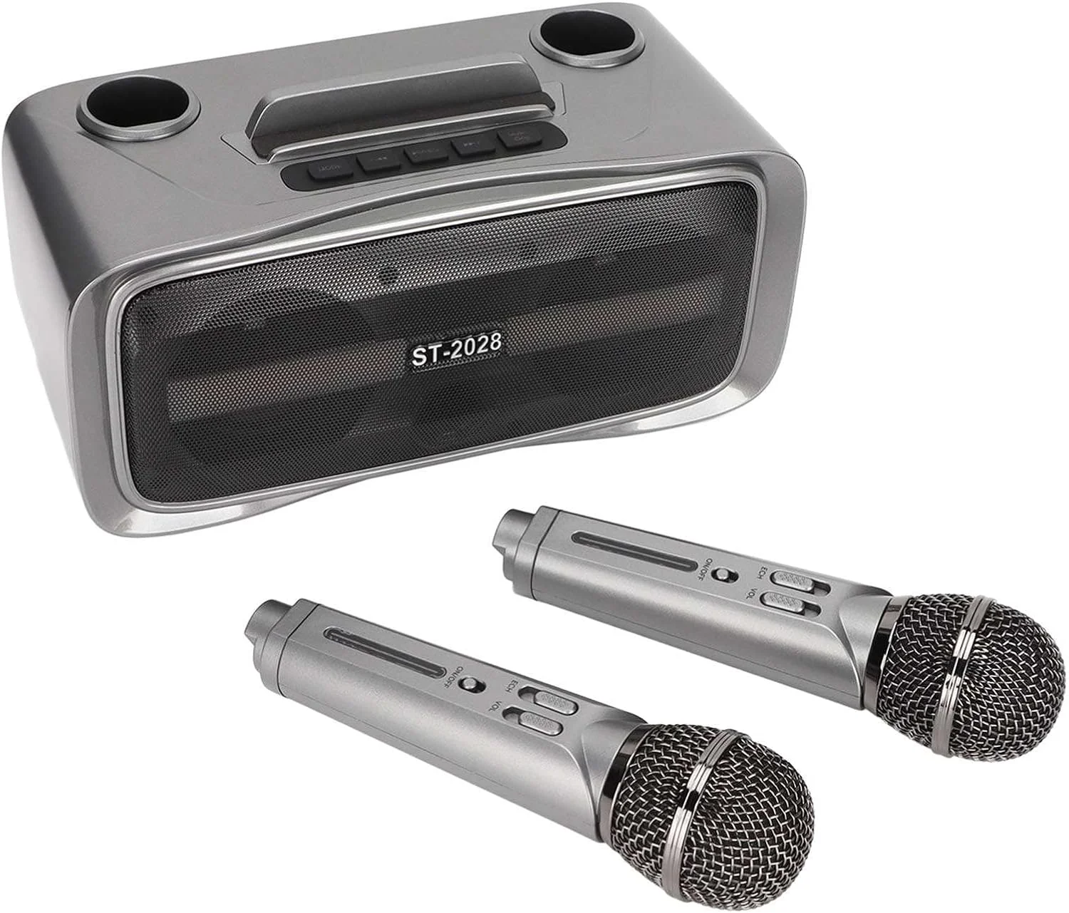 سیستم میکروفون بی‌سیم ST-2028، ست میکروفون بی‌سیم دوگانه کارائوکه برای کارائوکه خانگی، جلسه، مهمانی، دی جی، عروسی، KTV خانگی