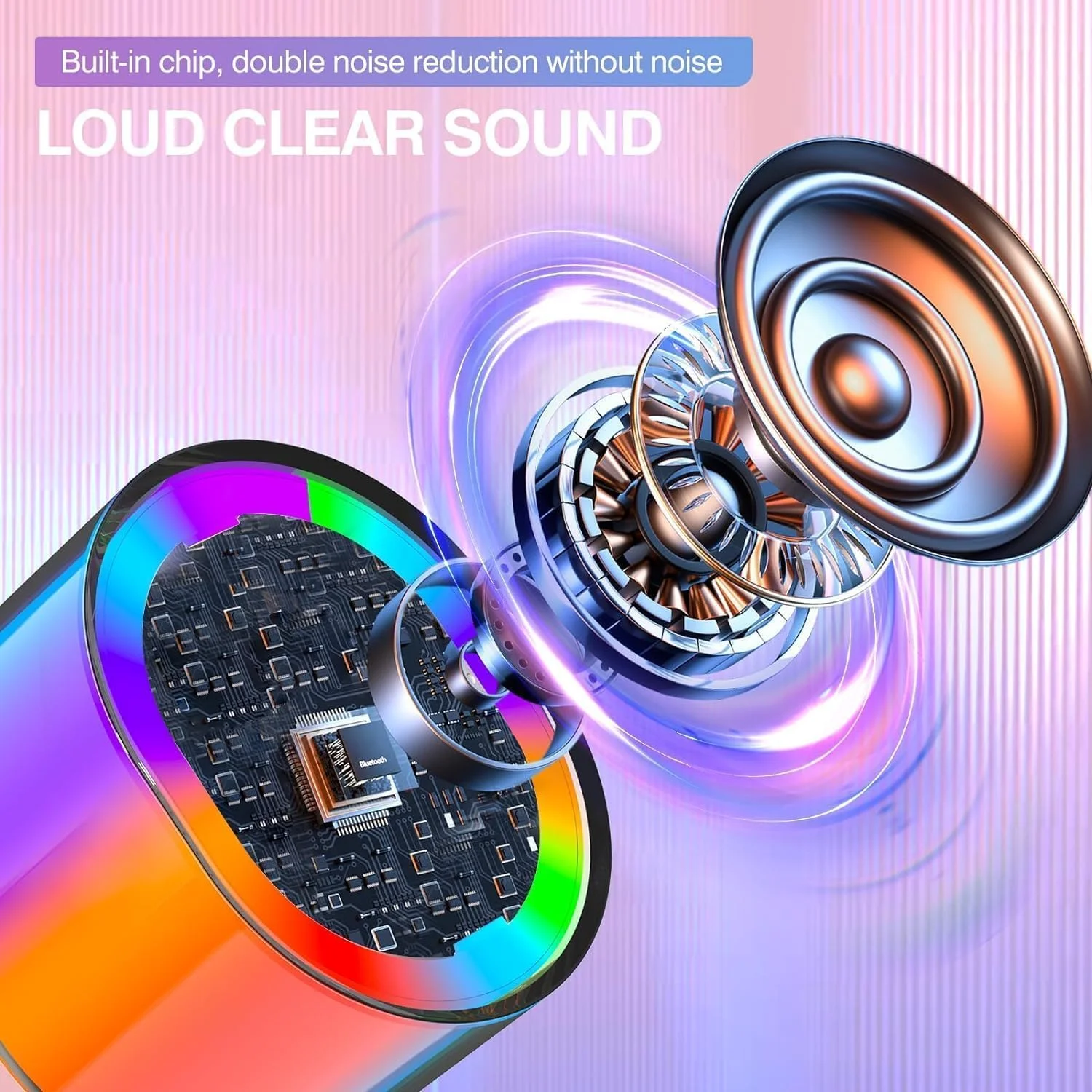 دستگاه کارائوکه مینی قابل حمل با میکروفون بی سیم - بلندگوی بلوتوث برای کودکان و بزرگسالان، ایده آل برای جشن تولد و مراسم (صورتی)