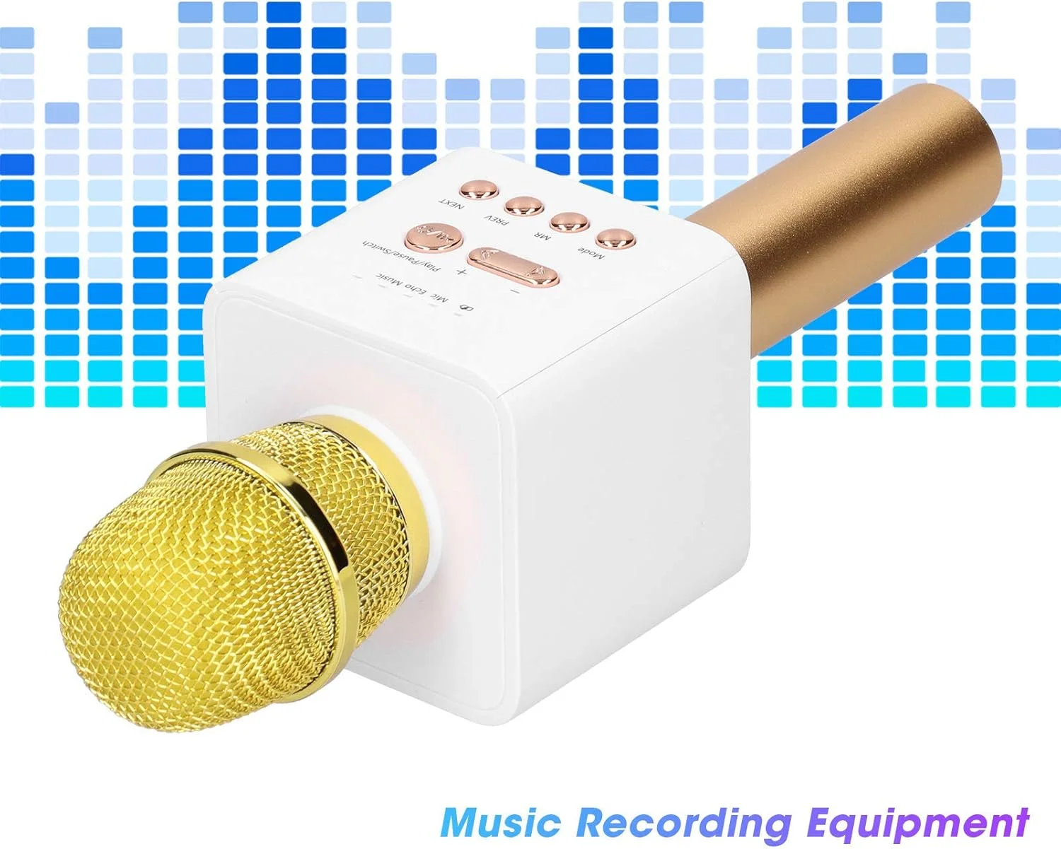 میکروفون کارائوکه، صدای استریو HIFI، سناریوهای استفاده چندگانه، لذت بردن از افکت KTV، برای تلفن همراه و برنامه K Song برای آواز خواندن، گوش دادن و ضبط (طلایی شامپاین)