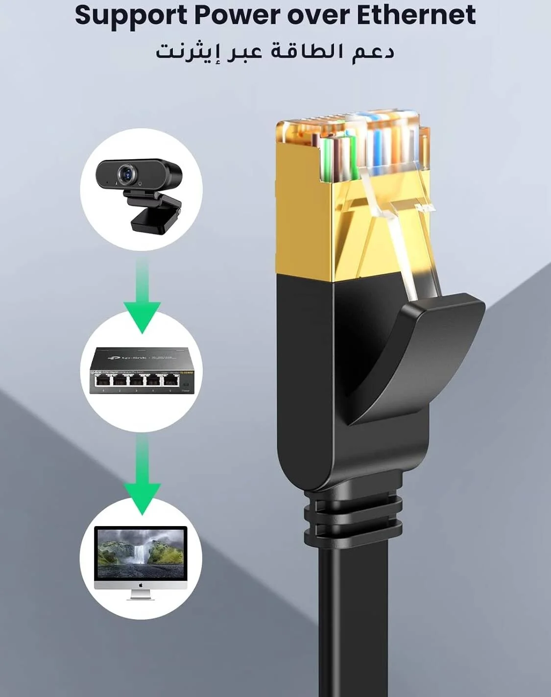 کابل اترنت 15 متری UGREEN Cat7، کابل شبکه گیگابیتی، سرعت بالا 10 گیگابیت بر ثانیه، RJ45، سازگار برای بازی PS5 / 4 / 3، لپ تاپ Xbox، روتر PC، مشکی | 11266 کابل اترنت 15 متری UGREEN Cat7، کابل شبکه گیگابیتی، سرعت بالا 10 گیگابیت بر ثانیه، RJ45، سازگار برای بازی PS5 / 4 / 3، لپ تاپ Xbox، روتر PC، مشکی | 11266