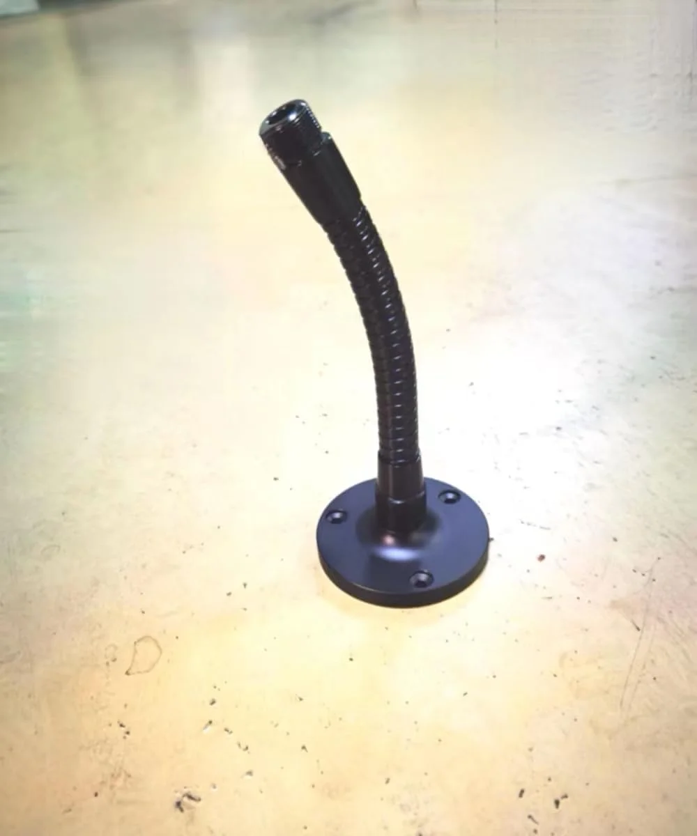 پایه میکروفون تریبونی، نگهدارنده میکروفون تریبونی، پایه میکروفون رومیزی و تریبونی با گردن غازی، 5/8 اینچ نر، ایده آل برای دستگاه های نصب مختلف و مشکی