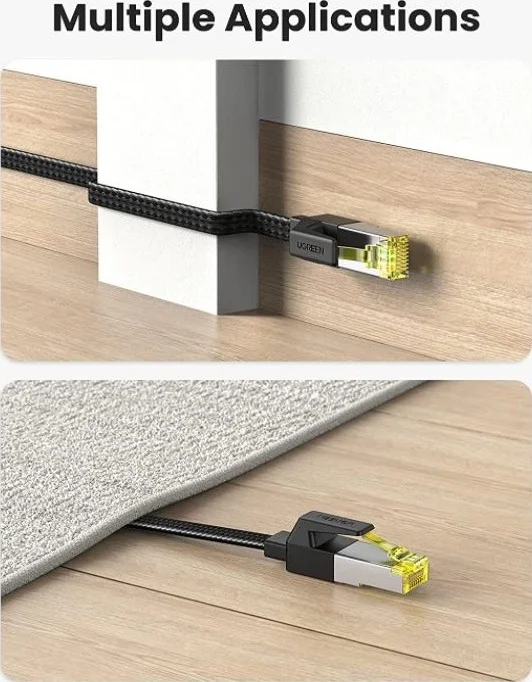 کابل شبکه UGreen Ethernet Cat7 Ribbon Braided Flat Wire RJ45، کابل پچ پرسرعت 10 گیگابیت بر ثانیه 600 مگاهرتز سازگار با تلویزیون هوشمند، سوئیچ، رزبری پای، مودم، روتر (1 متر) | 40159 کابل شبکه UGreen Ethernet Cat7 Ribbon Braided Flat Wire RJ45، کابل پچ پرسرعت 10 گیگابیت بر ثانیه 600 مگاهرتز سازگار با تلویزیون هوشمند، سوئیچ، رزبری پای، مودم، روتر (1 متر) | 40159