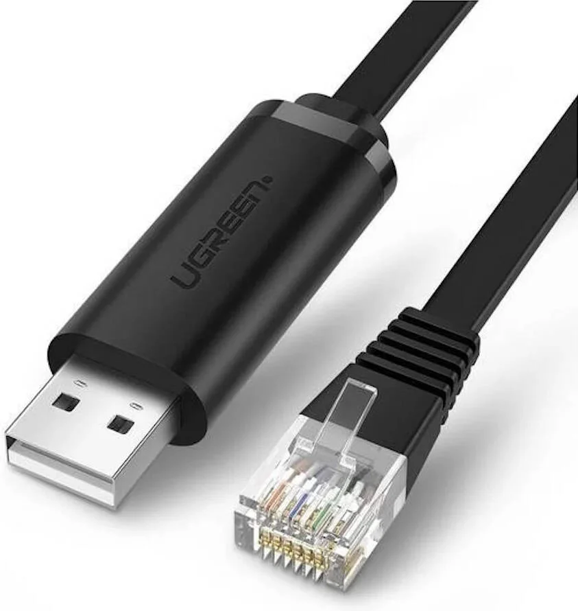 کابل کنسول UGREEN CM204 USB به RJ45، 1.5 متری، مشکی | 50773