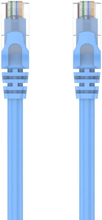 کابل اترنت Cat 6 UTP RJ45، 8P8C، نر به نر، سرعت انتقال تا 1000 مگابیت بر ثانیه/500 مگاهرتز، روکش طلای 24K، سیم های مسی، طول کابل 10 متر، آبی | Y-C813ABL
