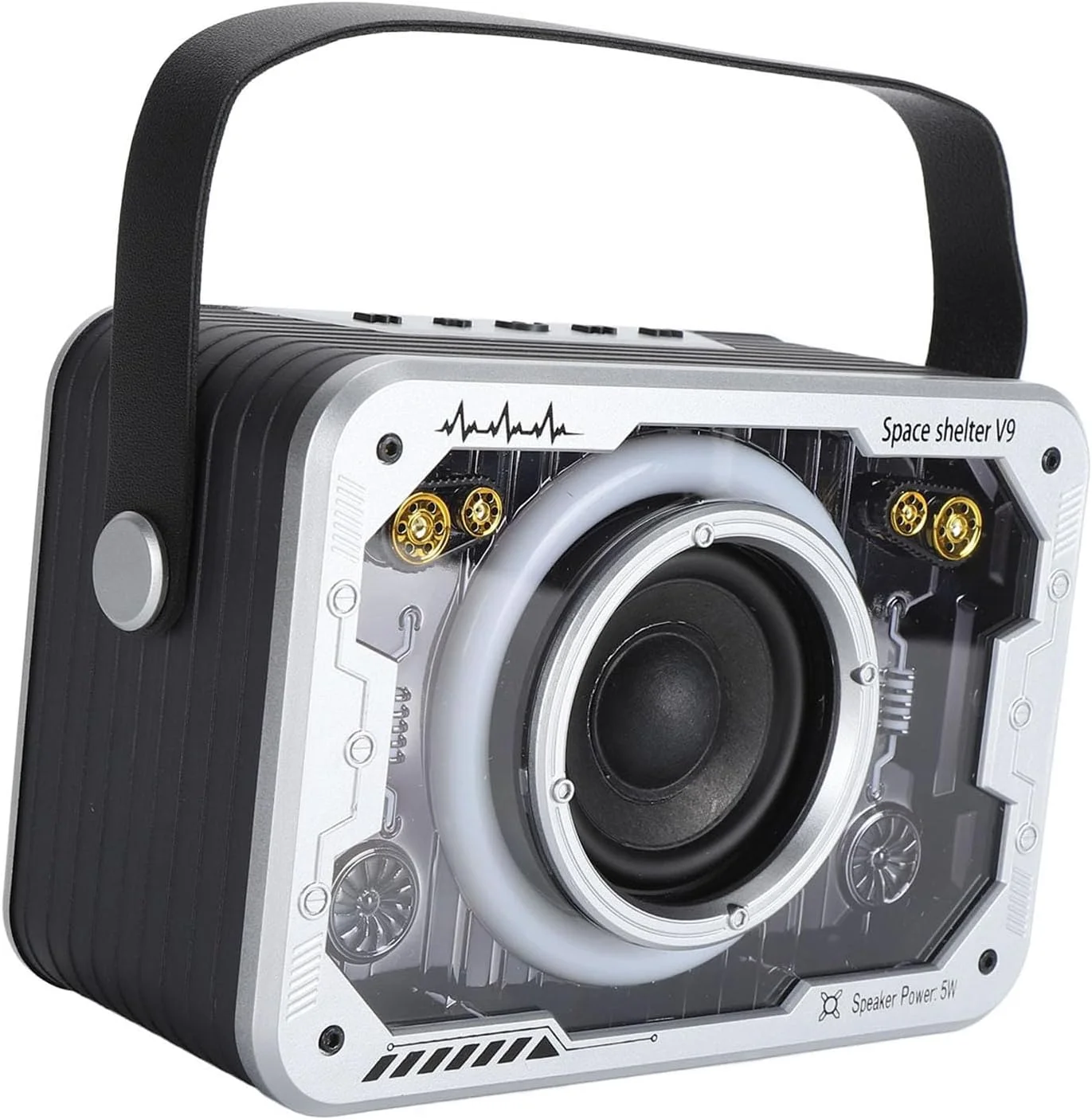 دستگاه کارائوکه کودکانه، اسپیکر بی‌سیم با میکروفون، دستگاه کارائوکه کوچک قابل حمل با ساب ووفر، کیفیت صدای با وضوح بالا (نقره ای)