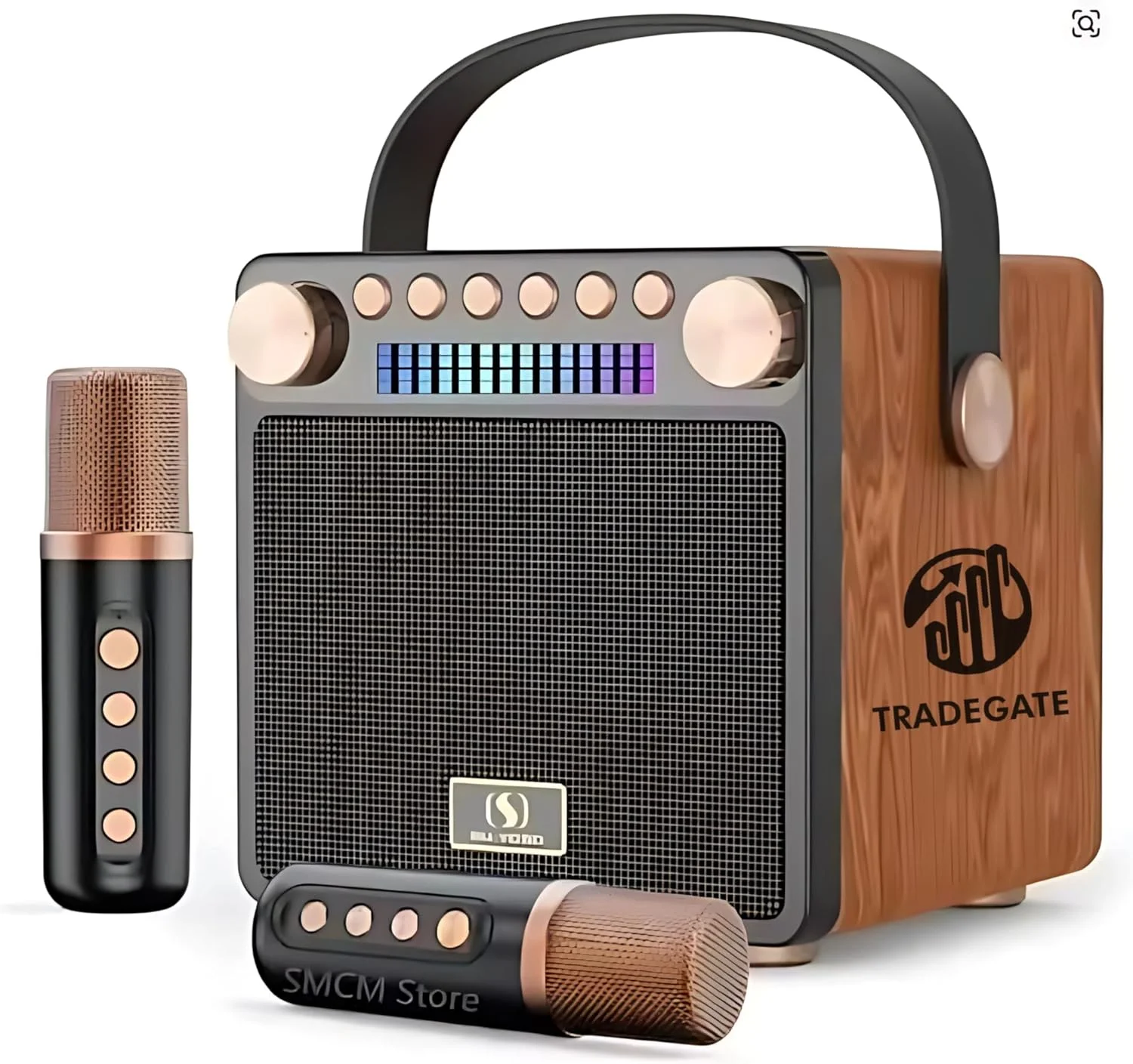 میکروفون کارائوکه بی‌سیم با اسپیکر بلوتوثی 40 واتی و نور RGB و ساب ووفر | میکروفون دستی قابل حمل با TF/USB/AUX | سیستم صوتی مهمانی خانگی برای آواز خواندن، موسیقی و پخش ویدیو (مشکی)