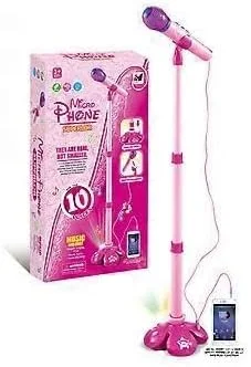 میکروفون کارائوکه بلوتوث بی سیم، بلندگوی داخلی، رزگلد، دستگاه کارائوکه کوچک قابل حمل برای بزرگسالان و کودکان، اکو و تغییر صدا - دسترسی رایگان به 10000 آهنگ (1، صورتی)