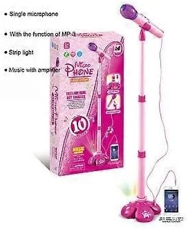 میکروفون کارائوکه بلوتوث بی سیم، بلندگوی داخلی، رزگلد، دستگاه کارائوکه کوچک قابل حمل برای بزرگسالان و کودکان، اکو و تغییر صدا - دسترسی رایگان به 10000 آهنگ (1، صورتی)