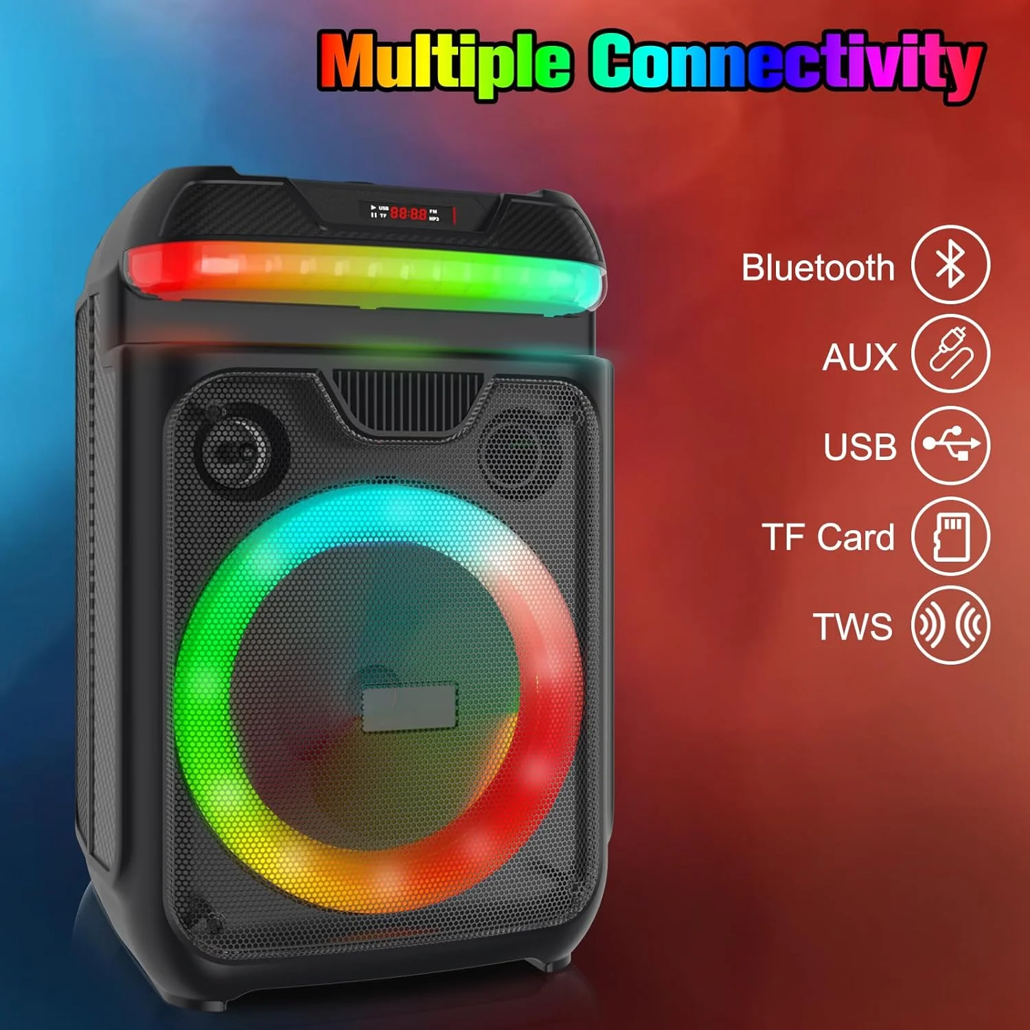 دستگاه کارائوکه برای کودکان، سیستم صوتی قابل حمل بلوتوثی VuiGue با میکروفون سیمی، چراغ های LED، کنترل از راه دور، پشتیبانی از کارت TF/USB/ورودی AUX، ایده آل برای کارائوکه خانگی، مهمانی (VS-0503) دستگاه کارائوکه برای کودکان، سیستم صوتی قابل حمل بلوتوثی VuiGue با میکروفون سیمی، چراغ های LED، کنترل از راه دور، پشتیبانی از کارت TF/USB/ورودی AUX، ایده آل برای کارائوکه خانگی، مهمانی (VS-0503)