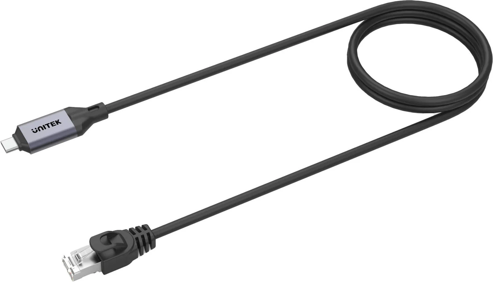 کابل USB-C به اترنت یونیتک، سرعت شبکه گیگابیتی تا 1000 مگابیت در ثانیه، USB 5Gbps، سیم مسی خالص، آلیاژ آلومینیوم، اتصال آسان، طول کابل 2 متر، خاکستری فضایی | C18148AGY01-2M